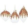 BIZZOTTO ANDREA NATALE Pendaglio Firework bianco RV in vetro assortito con medaglietta, decorazioni natalizie eleganti