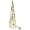 MERCURY S.P.A. Albero di Natale Cono Oro Metallo 12x40cm con 20 Luci a Batteria, Decorazioni Natalizie, La magia di Natale per la casa