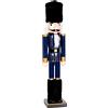 NEW BI SRL Decorazione schiaccianoci di Natale H30cm blu in legno - La magia di Natale a casa tua