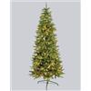 LOTTI IMPORTEX SRL Abete Slim di Natale Prelit H210cm, PVC+PE Verde, 400 LED Bianco Caldo, 1025 Punte, Giochi di Luce