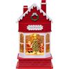 LOTTI IMPORTEX SRL Workshop di Babbo Natale Glitter LED H28cm, Effetto Acqua e Glitter in Movimento, LED Bianco Caldo, Batteria o Trasformatore