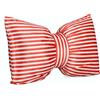 BIZZOTTO ANDREA NATALE Cuscino Athel fiocco righe rosso 60x40cm effetto velluto, complemento d'arredo natalizio elegante