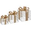 FEERIC LIGHT E CHRISTMAS SET 3 PACCHI REGALO RATTAN 15/20/25CM CON LUCI LED
