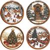 BRANDANI GIFT GROUP SRL set 4 sottobicchieri Bianco Natale in ceramica e sughero Brandani