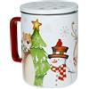 BRANDANI GIFT GROUP SRL Brandani "Racconti" Mug con Tappo e Filtro in New Bone China