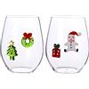 BRANDANI GIFT GROUP SRL Brandani "W il Natale" Set 2 Bicchieri in Vetro Borosilicato con Soggetti Natalizi