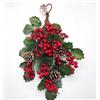 CREARE ITALIA SRL Dietroporta di Natale Grappolo 58x34cm con Bacche e Pigne, Decorazione Elegante per Porte e Pareti