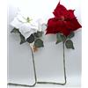 CREARE ITALIA SRL Stella di Natale Velluto con Foglie 66cm Rosso Bianco, Fiore Natalizio Decorativo, Ideale per Alberi, Ghirlande, Vasi