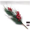 CREARE ITALIA SRL Ramo di Natale Aghi e Bacche 81cm, Decorazione Natalizia Realistica, Ideale per Alberi, Ghirlande, Vasi e Centrotavola