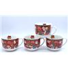 CREARE ITALIA SRL Tazzone Bombato Natalizio H8,3x11x15cm, Ceramica con Disegni Festivi, 3 Assortimenti, Idea Regalo di Natale