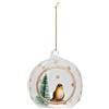 FEERIC LIGHT E CHRISTMAS Decorazione pendente sfera di Natale con uccello 10cm in vetro marrone - La magia di Natale a casa tua