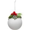 FEERIC LIGHT E CHRISTMAS Decorazione sfera di Natale 10cm in vetro bianco con agrifoglio - La magia di Natale a casa tua