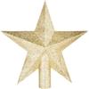 FEERIC LIGHT E CHRISTMAS Punta di Natale Stella Oro 22cm con Paillettes, Decorazione Albero di Natale, Glitter Oro
