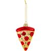 FEERIC LIGHT E CHRISTMAS Decorazione pendente di Natale fetta di pizza 11cm in vetro rosso/oro - La magia di Natale a casa tua