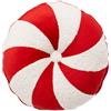 FEERIC LIGHT E CHRISTMAS Cuscino di Natale Bonbon Candy D40cm, Decorazione Natalizia Bianco/Rosso, Cuscino Colorato