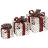 FEERIC LIGHT E CHRISTMAS Decorazione pacco regalo di Natale tartan 20x20x23cm con luci LED - La magia di Natale illumina la tua casa