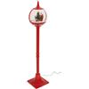 FEERIC LIGHT E CHRISTMAS Decorazione lampione di Natale rosso 30x150cm con scenario e 30 luci LED - La magia di Natale illumina la tua casa