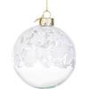 BIZZOTTO ANDREA NATALE Sfera di Natale in Vetro 8cm Iced Trasparente/Bianco, La Magia di Natale per Decorazioni Eleganti