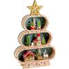 NEW BI SRL Decorazione albero di Natale 26x6x42cm in legno con paesaggio e luce - La magia di Natale a casa tua