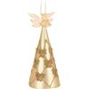 BIZZOTTO ANDREA NATALE PENDENTE FLOCK VETRO ANGELO CHAMPAGNE 16CM