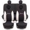 Auto Accessori Lupex Coprisedili Compatibili con 500 dal 2007 al 2024 | Made in Italy, Nero - Bianco, Schienale 50-50, Set Completo Anteriori Posteriori e Poggiatesta, Protezioni Sedili