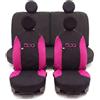 Auto Accessori Lupex Coprisedili Compatibili con 500 dal 2007 al 2024 | Made in Italy, Nero - Fucsia, Schienale 50-50, Set Completo Anteriori Posteriori e Poggiatesta, Protezioni Sedili