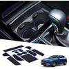 BIXUAN CX30 Compatibile con Mazda CX-30 blu 2019-2023 2024 tappetini antiscivolo per console centrale bracciolo tappetini in gomma supporto per bevande lancia di comando antiscivolo cuciture per porta