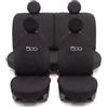 Auto Accessori Lupex Coprisedili Compatibili con 500 dal 2007 al 2024 | Made in Italy, Nero, Schienale 50-50, Set Completo Anteriori Posteriori e Poggiatesta, Protezioni Sedili