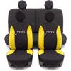Auto Accessori Lupex Coprisedili Compatibili con 500 dal 2007 al 2024 | Made in Italy, Nero - Giallo, Schienale 50-50, Set Completo Anteriori Posteriori e Poggiatesta, Protezioni Sedili