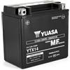 Yuasa Batteria moto Yuasa SLA YTX14-BS AGM - Senza manutenzione - 12 V 12 Ah - Dimensioni: 150 x 87 x 147 mm compatibile con Piaggio BEVERLY IE 250 2006/2007