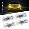 Sidaqi 4PCS T10 168 W5W LED Cupola a cuneo per auto 3030 SMD 8 LED Decodifica della corrente costante continua Luce di lettura per auto a LED Luce targa Fanale Posteriore Tronco 12-24V Universale-Ambra