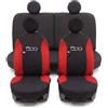 Auto Accessori Lupex Coprisedili Compatibili con 500 dal 2007 al 2024 | Made in Italy, Nero - Rosso, Schienale 50-50, Set Completo Anteriori Posteriori e Poggiatesta, Protezioni Sedili