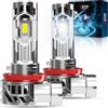 KATUR Lampadina LED H11 40000LM 200W, 800% Luminosa Lampadine H8 H9 LED | Lampadine LED H11 Approvato ECE, 6000K Bianco Brillante, Canbus DC11V-18V, Dimensioni 1:1, Plug & Play, 2 Pezzi
