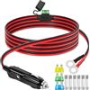 HAAMNING7 Spina per accendisigari resistente da 12 AWG da presa maschio ad anello O Ring da 8 mm, cavo adattatore con scatola dei fusibili per luce LED, per inverter auto, pompa ad aria (2 m)