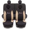 Auto Accessori Lupex Coprisedili Compatibili con 500 dal 2007 al 2024 | Made in Italy, Nero - Beige, Schienale 50-50, Set Completo Anteriori Posteriori e Poggiatesta, Protezioni Sedili