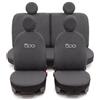Auto Accessori Lupex Coprisedili Compatibili con 500 dal 2007 al 2024 | Made in Italy, Grigio Scuro, Schienale 50-50, Set Completo Anteriori Posteriori e Poggiatesta, Protezioni Sedili