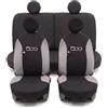 Auto Accessori Lupex Coprisedili Compatibili con 500 dal 2007 al 2024 | Made in Italy, Nero - Grigio Chiaro, Schienale 50-50, Set Completo Anteriori Posteriori e Poggiatesta, Protezioni Sedili