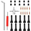 Jeesblsy Attrezzi Valvole Pneumatici 43 Pezzi, Strumento Rimozione Valvola con Snap di in Gomma Valvole TR 414, Kit Riparazione Valvola per Camion Motocicletta Bicicletta
