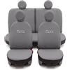 Auto Accessori Lupex Coprisedili Compatibili con 500 dal 2007 al 2024 | Made in Italy, Grigio Chiaro, Schienale 50-50, Set Completo Anteriori Posteriori e Poggiatesta, Protezioni Sedili