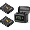 Rszfnjxry Batteria Osmo 360 (2 confezioni) con hub di ricarica bidirezionale intelligente veloce da 27 W, compatibile con DJI Osmo 360/Action 5 Pro/4/3 con display LCD, mostra batteria SOC