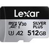 SCHEDA MICRO SD LEXAR SILVER PLUS 512GB UHS I A2 U3 V30 4K UHD 205MBS