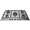 Hotpoint PCN 753N T/IX/HA - Piano Cottura 5 Fuochi a Gas (1 Tripla Corona) 75 cm Inox