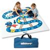 alldoro Scale e serpenti XXL, 150 x 150 cm, 2-4 giocatori | gioco da tavolo gigante con serpenti e scale, snakes and ladders, 4 pedine riempibili, dado e borsa, dai 3 anni