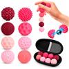 Carehabi 8 Pezzi Magnetiche Fidget Toys in Silicone Palline Magnetiche Antistress | Sfere di Acupressure Irritabilità e Tensione per Autismo, ADHD Palline Antistress con Texture Varie Silenziose da Scrivania