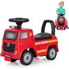 FANTASK Mercedes Benz - Auto dei pompieri con vano portaoggetti | Auto scorrevole con musica e clacson, protezione antiribaltamento e luce di avvertimento, scivolo per bambini dai 2 anni in