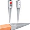 Lun Fix Supporto per Pali in Legno 70x70 mm, 750mm, Spessore 1,8mm, Zincato, 2 Pz | A Caldo, Fissaggio Pali Recinzione, Staffe Giardino, Battipalo, Recinzione In Legno, Fissaggio Pali