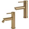 Inbagno Set Miscelatori Lavabo E Bidet Oro Opaco In Acciaio Inox Garda