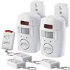 VisorTech sistema di allarme: Set da 2 Allarmi per la casa, Sensore di movimento PIR, 2 telecomandi (rilevatore movimento con allarme, sistema con rilevatore, tono)
