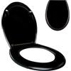 FIVMEN Sedile WC ovale con abbassamento automatico, in Duroplast ABS antibatterico, rimovibile, antibatterico, per la maggior parte dei WC (goccioline)