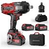Sundpey Avvitatore a Impulsi a Batteria 2200 Nm, Impact Wrench con 2 Batterie 4,0 Ah e Caricatore Rapido, Avvitatore ad Impulsi Brushless 3 Velocità con Arresto Automatico, per Camion, Trattore, Auto